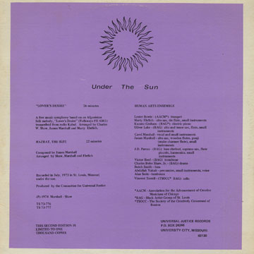 Under the Sun, Human Arts Ensemble