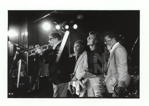 Dizzy  Gillespie, Clark Terry, Doc Cheatan, 1983, Doc Cheatham, Dizzy Gillespie, Clark Terry