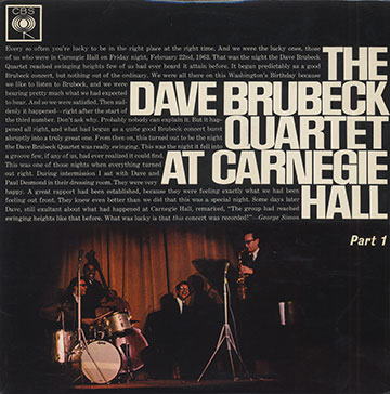 The Dave Brubeck Quartet At Carnegie Hall,Dave Brubeck